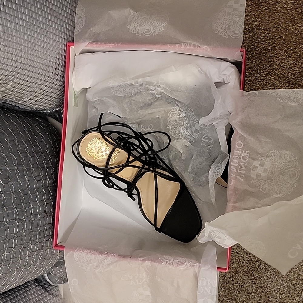 Black Leather wrap sandals